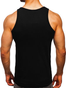 Camiseta estampada sin mangas tipo bóxer color negro Bolf 14829