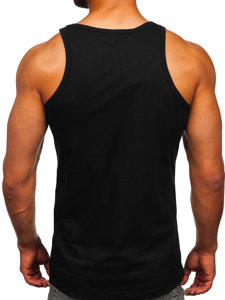 Camiseta estampada sin mangas tipo bóxer color negro Bolf 14840