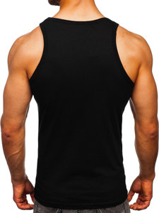 Camiseta estampada sin mangas tipo bóxer color negro Bolf 14848