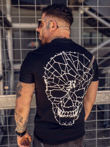 Camiseta negra con estampado para hombre Bolf MT3027A