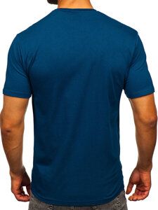 Camiseta para hombre de algodón índigo con estampado Bolf 5032