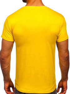 Camiseta para hombre sin estampado color amarillo oscuro Bolf 2005