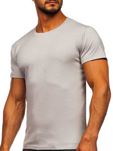 Camiseta para hombre sin estampado color gris claro Bolf 2005