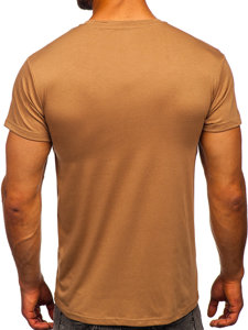 Camiseta para hombre sin estampado color marrón Bolf 2005