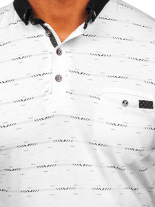 Camiseta polo con impresión con bolsillo para hombre blanco Bolf 192472