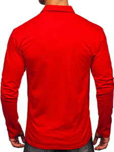 Camiseta polo de algodón de manga larga para hombre rojo Bolf 5120