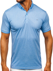 Camiseta polo de manga corta para hombre azul claro Bolf 2006