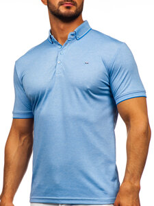 Camiseta polo de manga corta para hombre azul claro Bolf 2006