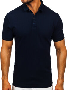 Camiseta polo de manga corta para hombre azul oscuro Bolf 2004