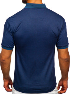 Camiseta polo de manga corta para hombre azul oscuro Bolf 2006