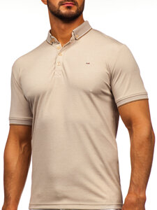 Camiseta polo de manga corta para hombre beige Bolf 2006