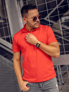 Camiseta polo de manga corta para hombre rojo Bolf 8T80A