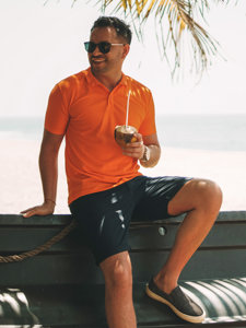 Camiseta polo para hombre color naranja Bolf GD02