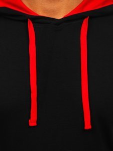 Camiseta sin estampado para hombre color negro y rojo Bolf 08