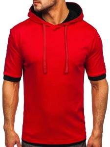 Camiseta sin estampado para hombre color rojo Bolf 08