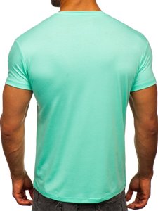 Camiseta sin estampado para hombre color verde menta Bolf 2005