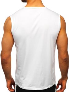 Camiseta sin manga con estampado blanco Bolf KS2092