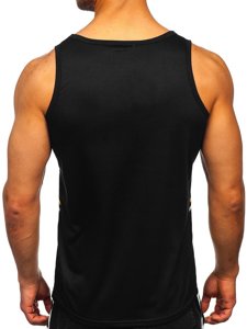 Camiseta sin mangas con estampado para hombre color negro Denley HY812