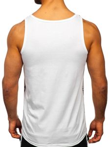 Camiseta tank top con impresión para hombre blanco Bolf SS11057