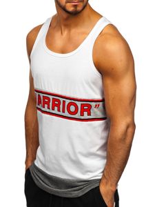 Camiseta tank top con impresión para hombre blanco Bolf SS11069