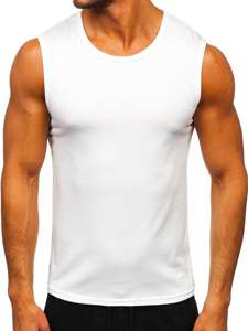 Camiseta tank top sin estampado para hombre blanca Bolf 99001