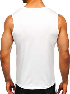 Camiseta tank top sin estampado para hombre blanca Bolf 99001