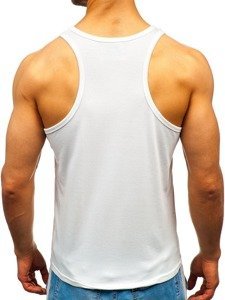 Camiseta tank top sin estampado para hombre blanca Bolf 99002