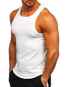 Camiseta tank top sin estampado para hombre blanca Bolf 99003