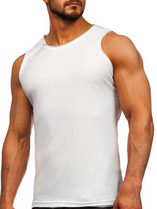 Camiseta tank top sin estampado para hombre color blanco Bolf 1205