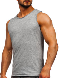 Camiseta tank top sin estampado para hombre color gris Bolf 1205