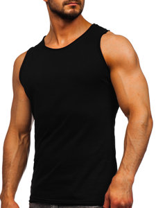 Camiseta tank top sin estampado para hombre color negro Bolf 1205