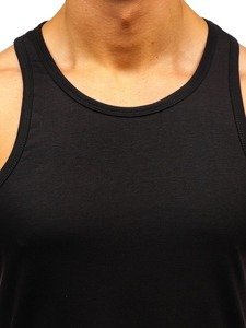 Camiseta tank top sin estampado para hombre negra Bolf 99002