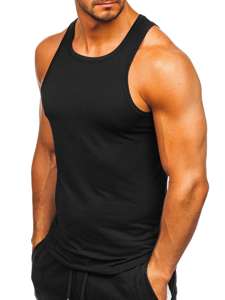 Camiseta tank top sin estampado para hombre negra Bolf 99003