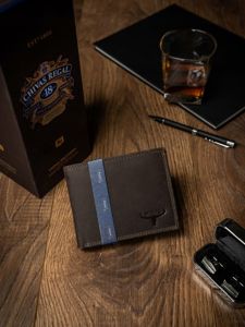 Cartera de cuero para hombre marrón 2222