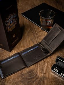 Cartera de cuero para hombre marrón 2222