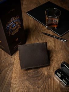 Cartera de cuero para hombre marrón 2222