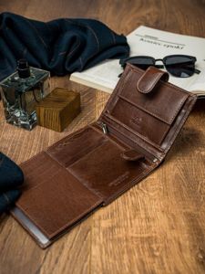 Cartera de curo marrón para hombre 4515