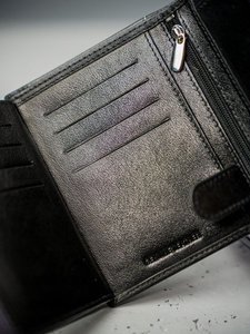 Cartera de curo negro para hombre 3087