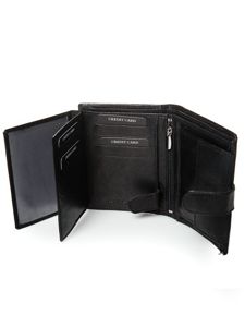 Cartera de curo negro para hombre 3087