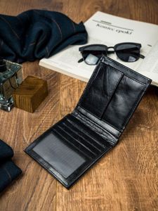 Cartera de curo negro para hombre 4587