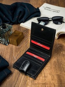 Cartera de curo negro para hombre 4588