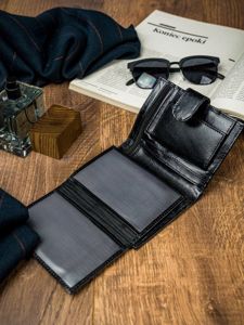 Cartera de curo negro para hombre 4597