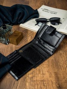 Cartera de curo negro para hombre 4597