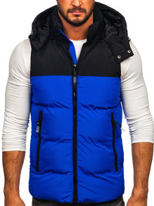 Chaleco acolchado con capucha para hombre azul  Bolf 1189