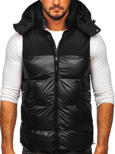 Chaleco acolchado con capucha para hombre negro Bolf 13079