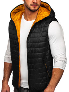 Chaleco acolchado con capucha para hombre negro Bolf 7106