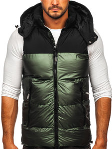 Chaleco acolchado con capucha para hombre verde Bolf 13079