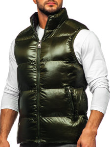 Chaleco acolchado grueso para hombre verde Bolf 9968