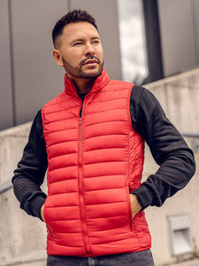 Chaleco acolchado sin capucha para hombre rojo Bolf LY32A