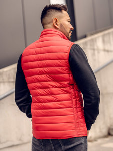 Chaleco acolchado sin capucha para hombre rojo Bolf LY32A